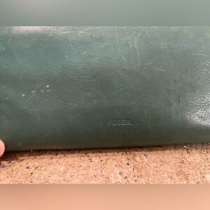 Fossil Teal Leather Wallet Accessory